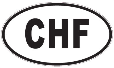 CHF - 3 Letter Initials Oval Sticker