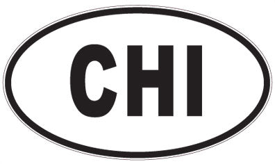 CHI - 3 Letter Initials Oval Sticker