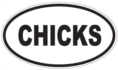 CHICKS - Oval Sticker