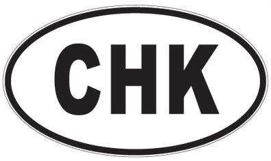 CHK - 3 Letter Initials Oval Sticker