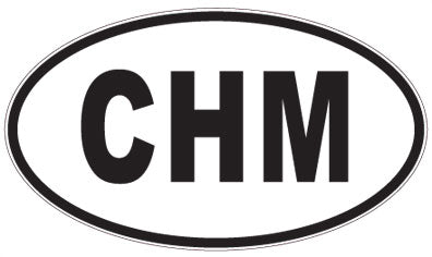 CHM - 3 Letter Initials Oval Sticker
