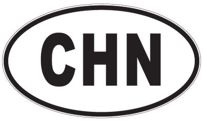 CHN - 3 Letter Initials Oval Sticker