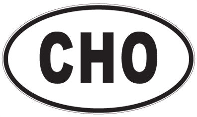 CHO - 3 Letter Initials Oval Sticker