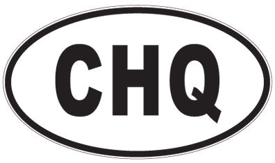 CHQ - 3 Letter Initials Oval Sticker