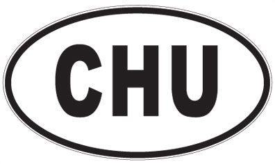 CHU - 3 Letter Initials Oval Sticker