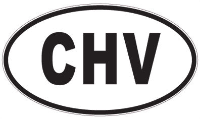 CHV - 3 Letter Initials Oval Sticker