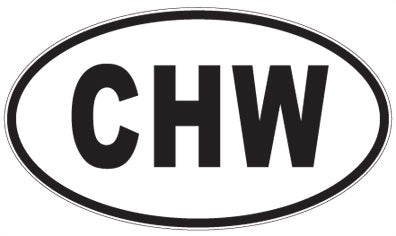CHW - 3 Letter Initials Oval Sticker