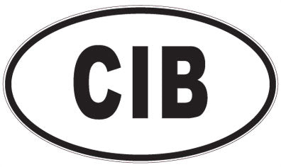 CIB - 3 Letter Initials Oval Sticker