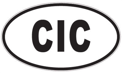 CIC - 3 Letter Initials Oval Sticker
