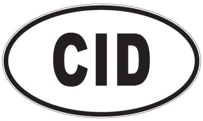 CID - 3 Letter Initials Oval Sticker