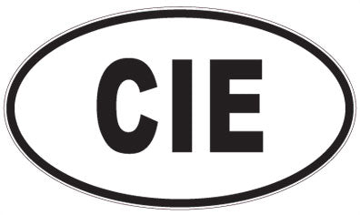 CIE - 3 Letter Initials Oval Sticker