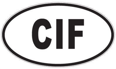 CIF - 3 Letter Initials Oval Sticker