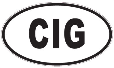 CIG - 3 Letter Initials Oval Sticker