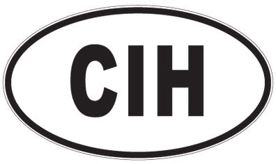 CIH - 3 Letter Initials Oval Sticker