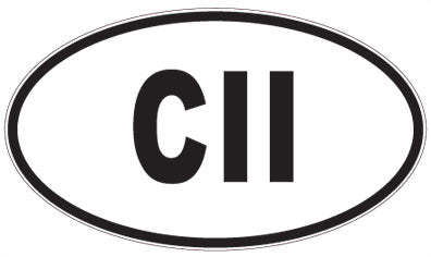 CII - 3 Letter Initials Oval Sticker