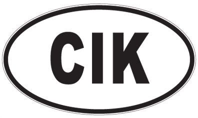 CIK - 3 Letter Initials Oval Sticker