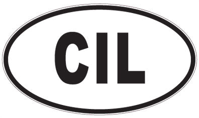 CIL - 3 Letter Initials Oval Sticker