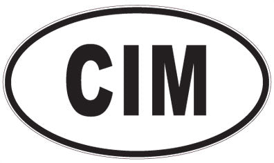 CIM - 3 Letter Initials Oval Sticker
