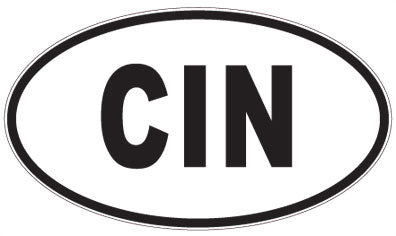 CIN - 3 Letter Initials Oval Sticker