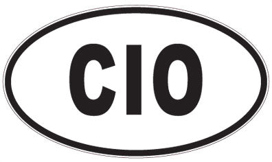 CIO - 3 Letter Initials Oval Sticker