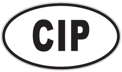 CIP - 3 Letter Initials Oval Sticker