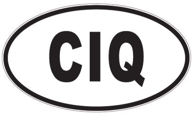 CIQ - 3 Letter Initials Oval Sticker