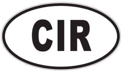 CIR - 3 Letter Initials Oval Sticker