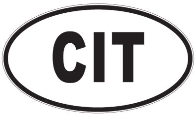CIT - 3 Letter Initials Oval Sticker