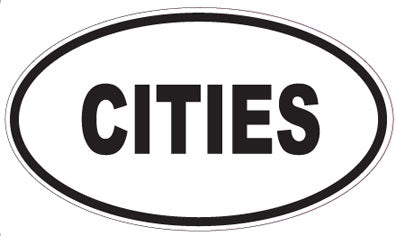 CITIES - Oval Sticker