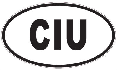 CIU - 3 Letter Initials Oval Sticker