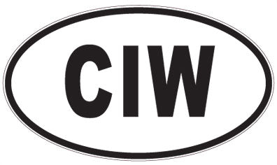 CIW - 3 Letter Initials Oval Sticker