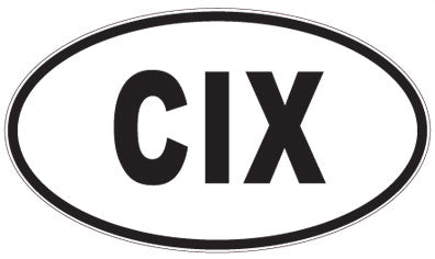 CIX - 3 Letter Initials Oval Sticker