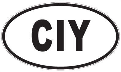 CIY - 3 Letter Initials Oval Sticker