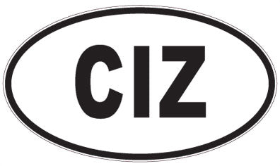 CIZ - 3 Letter Initials Oval Sticker
