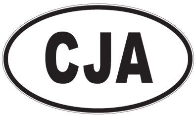 CJA - 3 Letter Initials Oval Sticker
