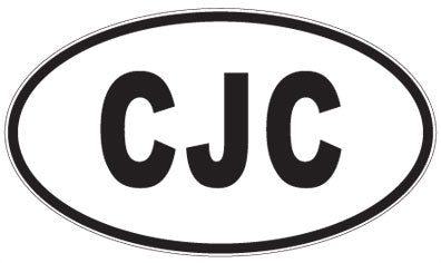 CJC - 3 Letter Initials Oval Sticker