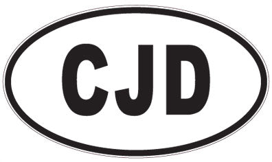 CJD - 3 Letter Initials Oval Sticker