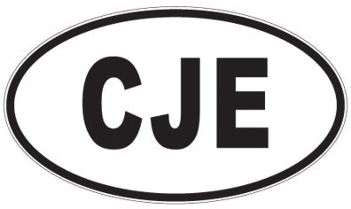 CJE - 3 Letter Initials Oval Sticker