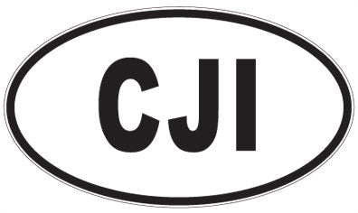 CJI - 3 Letter Initials Oval Sticker
