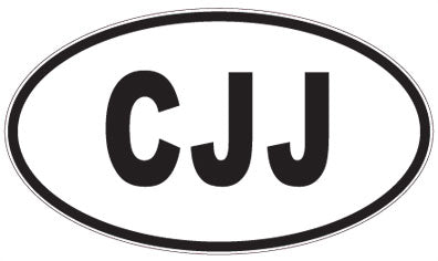 CJJ - 3 Letter Initials Oval Sticker