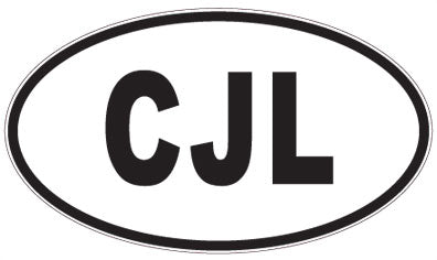 CJL - 3 Letter Initials Oval Sticker