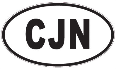 CJN - 3 Letter Initials Oval Sticker