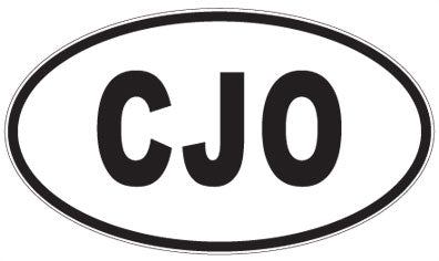 CJO - 3 Letter Initials Oval Sticker