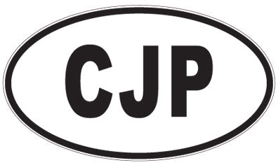 CJP - 3 Letter Initials Oval Sticker
