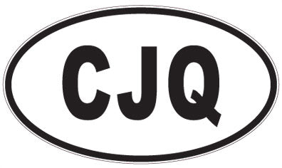 CJQ - 3 Letter Initials Oval Magnet