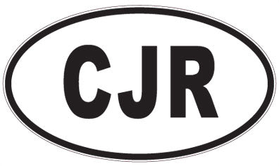 CJR - 3 Letter Initials Oval Sticker
