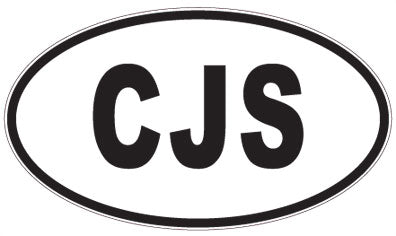 CJS - 3 Letter Initials Oval Sticker