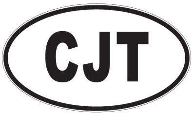 CJT - 3 Letter Initials Oval Sticker