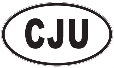 CJU - 3 Letter Initials Oval Sticker