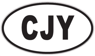 CJY - 3 Letter Initials Oval Sticker
